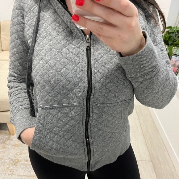 Banana Republic Gray Quilted Sweatshirt Jacket Size Medium - Picture 4 of 6